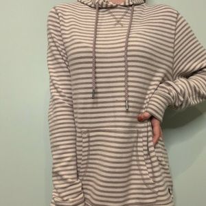 Lavender and Cream Striped Hoodie